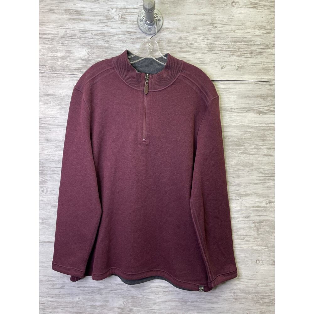 Jachs Sweater Mens XL Burgundy Red 1/4 Zip Long‎ Sleeve Pullover